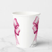 Pink Bow & Crown Baby shower Papieren Bekers (Rechts)
