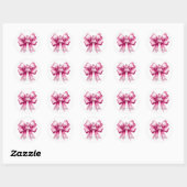Pink Bow & Crown Baby shower Ronde Sticker (Vel)