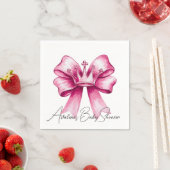 Pink Bow & Crown Baby shower Servet (Insitu)