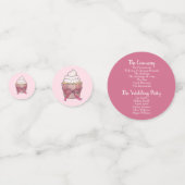 Pink Bow Cupcake Love Cake Wedding Programme Confetti (Achterkanten)