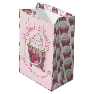 Pink Bow Cupcake Love Cake Wedding Programme Medium Cadeauzakje