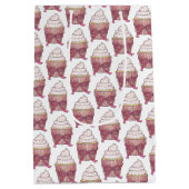 Pink Bow Cupcake Love Cake Wedding Programme Medium Cadeauzakje (Achterkant)