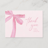 Pink bow Custom business Handlettering Visitekaartje (Voorkant)