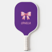 Pink Bow Custom Name Viral Pickleball Paddle (Voorkant)