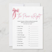 Pink Bow De prijs is het juiste Vrijgezellenfeest  Kaart (Voorkant)