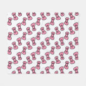 Pink Bow Delight Fleece Deken (Voorkant (Horizontaal))