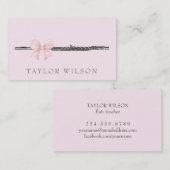 Pink Bow Design fluit leraar Visitekaartje (Voorkant / Achterkant)