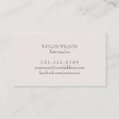 Pink Bow Design fluitist Visitekaartje (Achterkant)