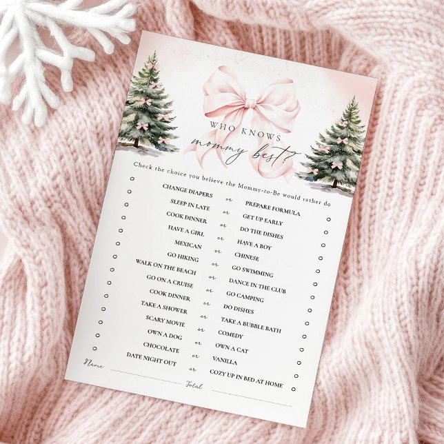 Pink Bow die weet mama beste Baby shower spel (Creator heeft geüpload)