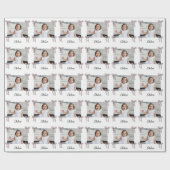 Pink Bow Doodle Baby Girl Cadeaupapier (Vlak)