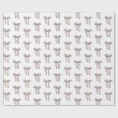 Pink Bow Doodle Cadeaupapier (Vlak)