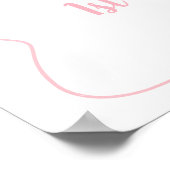 Pink Bow eerste verjaardag welkom Poster (Hoek)