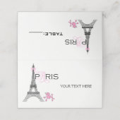 Pink Bow Eiffel Tower Paris France Poodle Party Plaatskaartje (Buitenkant ongevouwen)