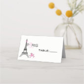 Pink Bow Eiffel Tower Paris France Poodle Party Plaatskaartje (Achterkant)