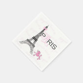 Pink Bow Eiffel Tower Paris France Poodle Party Servetten (Hoek)