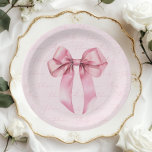 Pink Bow Elegant kalligrafie Baby shower Papieren Bordje<br><div class="desc">Pink Bow Elegant kalligrafie Baby shower Papieren Borden Overeenkomende items zijn beschikbaar.</div>