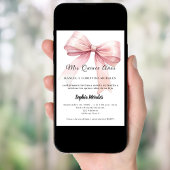 Pink bow elegant Quinceanera Kaart