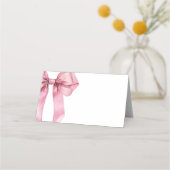 Pink Bow elegant verjaardagsfeestje Plaatskaartje (Voorkant)