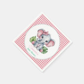 Pink Bow Elephant Girl Baby shower Servet (Hoek)