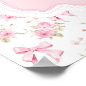 Pink Bow en Floral Meisje Baby shower Welkom Poster (Hoek)