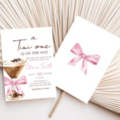 Pink Bow Espresso Martini Baby shower Kaart