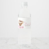 Pink Bow Espresso Martini Baby shower Waterfles Etiket (Voorkant)