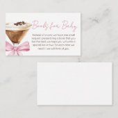 Pink Bow Espresso Martini Boeken voor Baby Informatiekaartje (Voorkant / Achterkant)