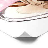 Pink Bow Espresso Shower Diaper Raffle Sign Poster (Hoek)