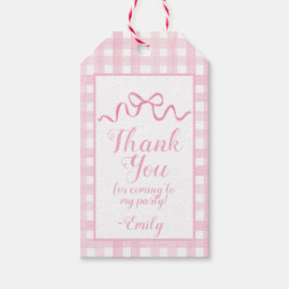 Pink Bow Favor Tags Cadeaulabel