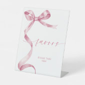 Pink Bow Favors Reclamebord Met Voetstuk (Voorkant)