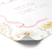 Pink Bow Favors Wildflower Baby shower Poster (Hoek)