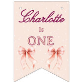 Pink Bow First Birthday! Vlaggetjes (Eerste vlag)