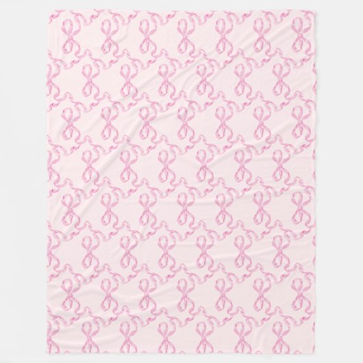 Pink Bow Fleece Blanket (Voorkant)