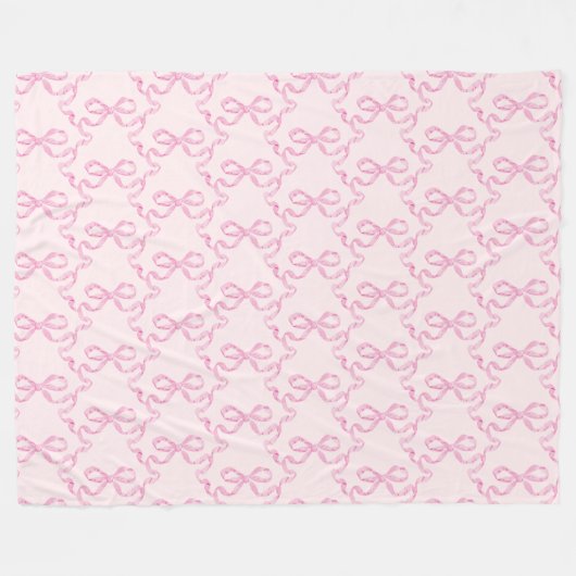 Pink Bow Fleece Blanket (Voorkant (Horizontaal))