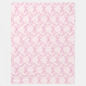 Pink Bow Fleece Blanket Deken (Voorkant)