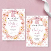 Pink Bow Floral Aqeeqah Uitnodigen Kaart