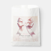 Pink Bow floral Baby shower Bedankzakje (Voorkant)