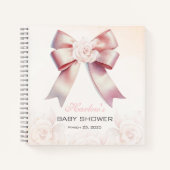 Pink Bow Floral Baby shower gastenboek Notitieboek (Voorkant)