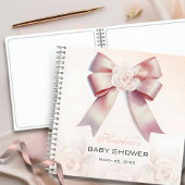 Pink Bow Floral Baby shower gastenboek Notitieboek