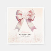 Pink Bow floral Baby shower Servet (Voorkant)