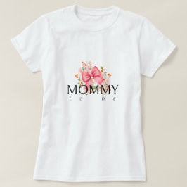Pink Bow Floral baby shower T-shirt