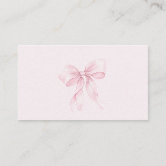 Pink Bow Floral Boek voor baby ticket Informatiekaartje (Achterkant)