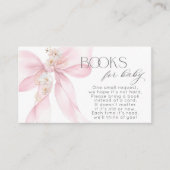 Pink Bow Floral Boek voor baby ticket Informatiekaartje (Voorkant)