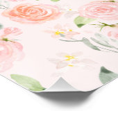 Pink Bow Floral Coquette Baby shower Welkomstbord Perfect Poster (Hoek)
