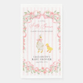 Pink Bow Floral Goose Baby Shower Servet (Voorkant)