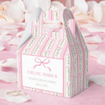 Pink Bow Floral Graduation Bedankdoosjes<br><div class="desc">Pink Bow Floral Graduation Favor Boxes</div>