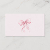 Pink Bow Floral Luier verloting ticket Informatiekaartje (Achterkant)