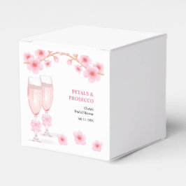 Pink Bow Floral Petals and Prosecco Bridal Shower  Bedankdoosjes