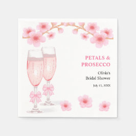 Pink Bow Floral Petals and Prosecco Bridal Shower  Servet