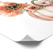 Pink Bow Floral Pumpkin Birthday Welcome Poster (Hoek)